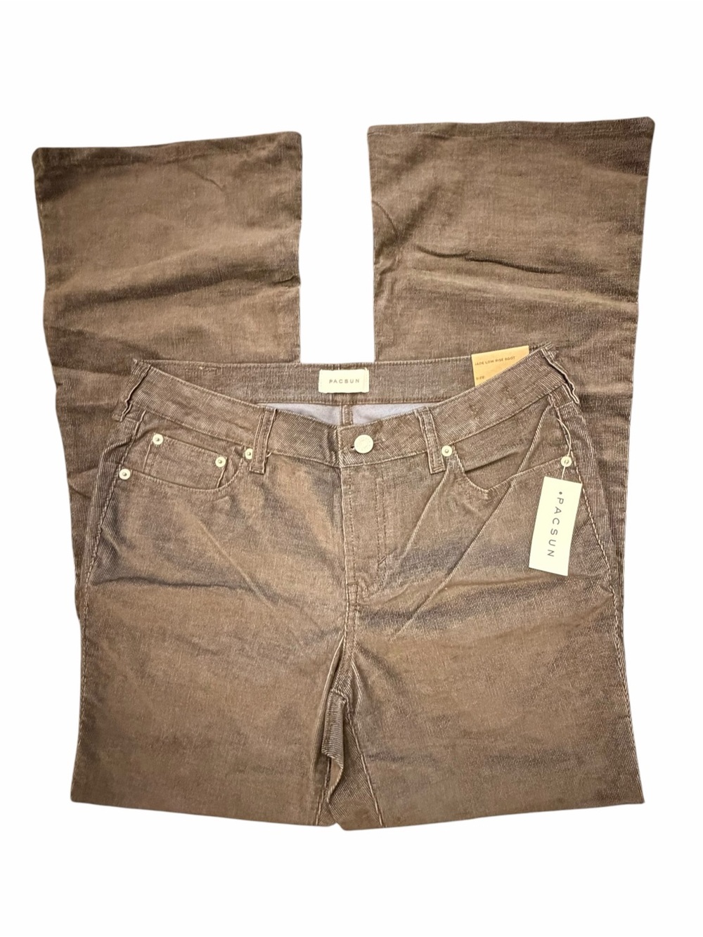 PacSun Jade Low Rise Bootcut Corduroy Pants Brown Size 29S NEW Stretch Classic